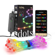 Twinkly Dots 10ft, Multicolor 60 LED Strip, Flexible RGB LED Strip, Compatible with Alexa and Google Home, Gaming, 16 M+ Colors, USB Powered, App Mapping, Transparent Wire