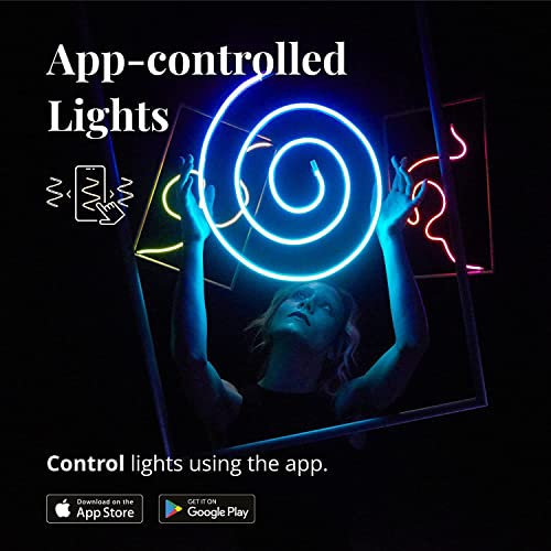Twinkly Flex 10ft, LED Tube Multicolor, RGB LED Strip Flexible, Compatible with Alexa and Google Home, Gaming Lights, 16 M+ Colors, USB C Power, App Mapping, White Wire