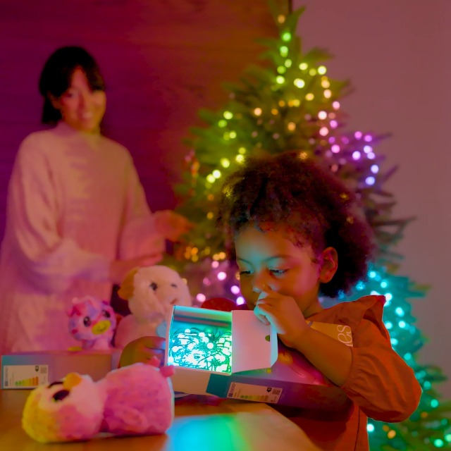 Twinkly Strings USB-C Heart 100 LED, Heart-Shaped LED Light String, RGB Multicolor LED Lights, Valentine's Day Lights, Compatible with Alexa, Google Home, USB-C Power, Transparent Wire, 19.7ft