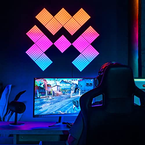 Twinkly Squares Starter Kit App-Controlled LED Wall Panels with 64 RGB (16 Million Colors) Pixels. Black. 1 Master Tile + 5 Extension Tiles. Indoor Panel Light Smart Home Lighting Decoration