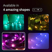 Twinkly Strings USB-C Heart 100 LED, Heart-Shaped LED Light String, RGB Multicolor LED Lights, Valentine's Day Lights, Compatible with Alexa, Google Home, USB-C Power, Transparent Wire, 19.7ft