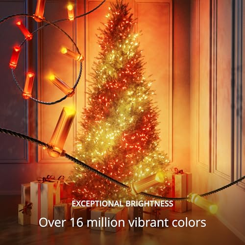 Twinkly Candies   App-Controlled Candle-Shaped LED Light String with 200 RGB (16 Million Colors) LEDs. 5 Meters / 16.4 Feet. Green Wire. USB-C-Powered. Indoor Smart Home Lighting Decoration