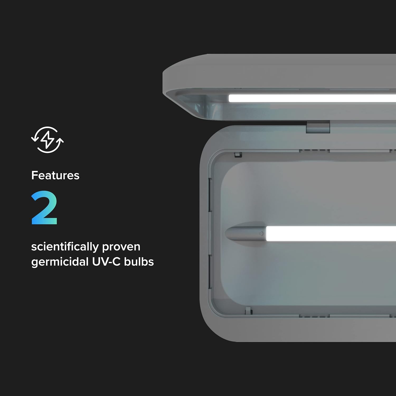 Phone Soap - Cell Phone Sanitizer Duel Universal Charger 360-Degree UV-C Light (White)