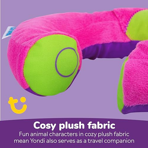 Trunki Kid's Travel Neck Pillow & Chin Rest | Support Sleepy Heads in the Car Seat, Plane, Bike or Pram | Yondi SMALL Betsy (Pink)