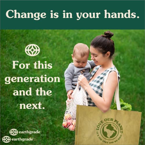 Reusable Grocery Bag   Large Sustainable Washable Paper Tote with Reinforced Seams. Foldable and Durable.