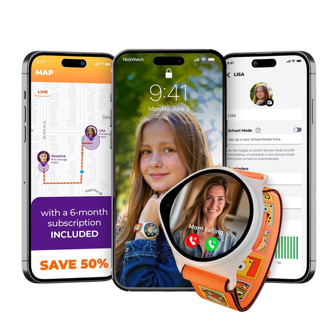 Kids Smart Watch with GPS Tracker, SOS, & Parental Controls Smartwatch, Kid Phone Call and Text, Boys & Girls, 4G Smart Watch for Kids Requires Data Plan-First Month Free