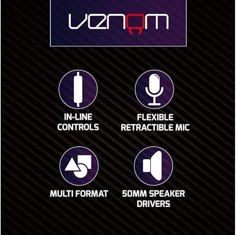 Venom Sabre Universal Stereo Gaming Headset (PS4 / Xbox One / Switch / PC / Mac) (PS4)