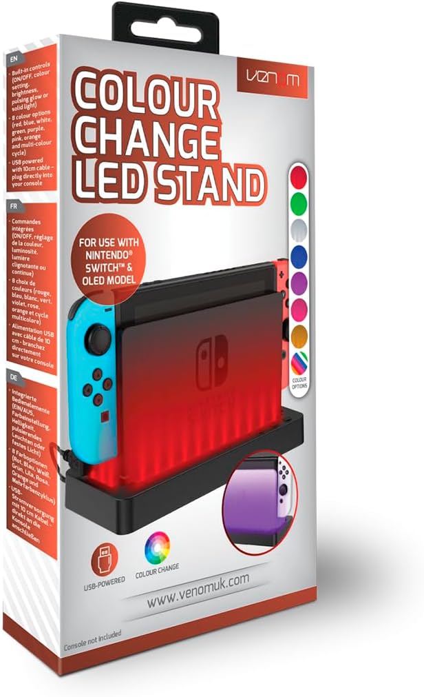 Venom Multi-Colour LED Light-up Console Stand (Nintendo Switch)