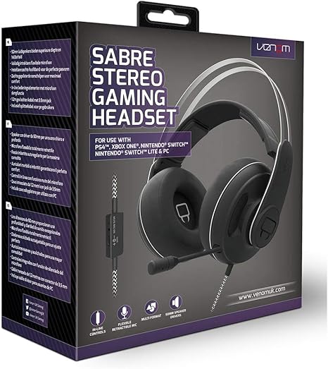 Venom Sabre Universal Stereo Gaming Headset (PS4 / Xbox One / Switch / PC / Mac) (PS4)