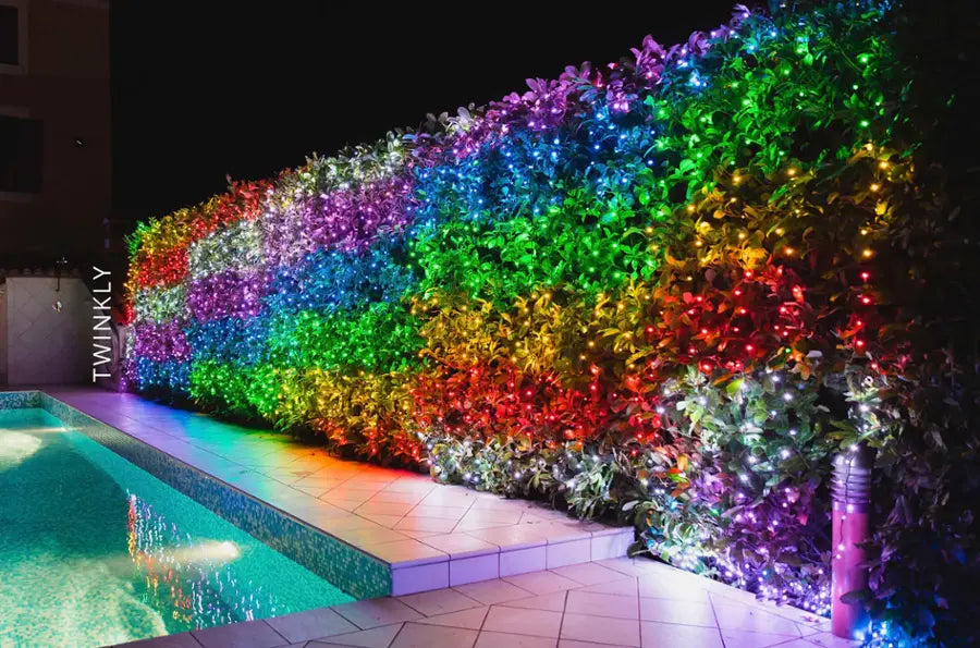 Twinkly Strings 250 LED RGB, Including White, LED Light String for in-and Outdoor, Christmas Lights, Smart LED Lights, Mappable LEDs, Compatible with Alexa, Google Home, IP44, Green Wire, 65ft