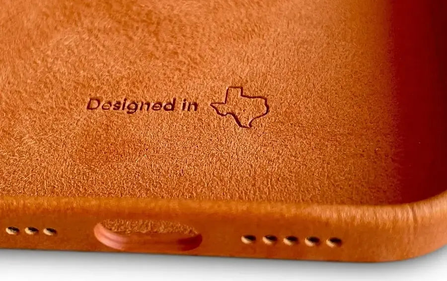 Bluebonnet - iPhone 14 Pro Wallet Case Folio, Calfskin Leather, Magsafe Compatible, Wireless Charging, Designed for Organization - Saddle Tan