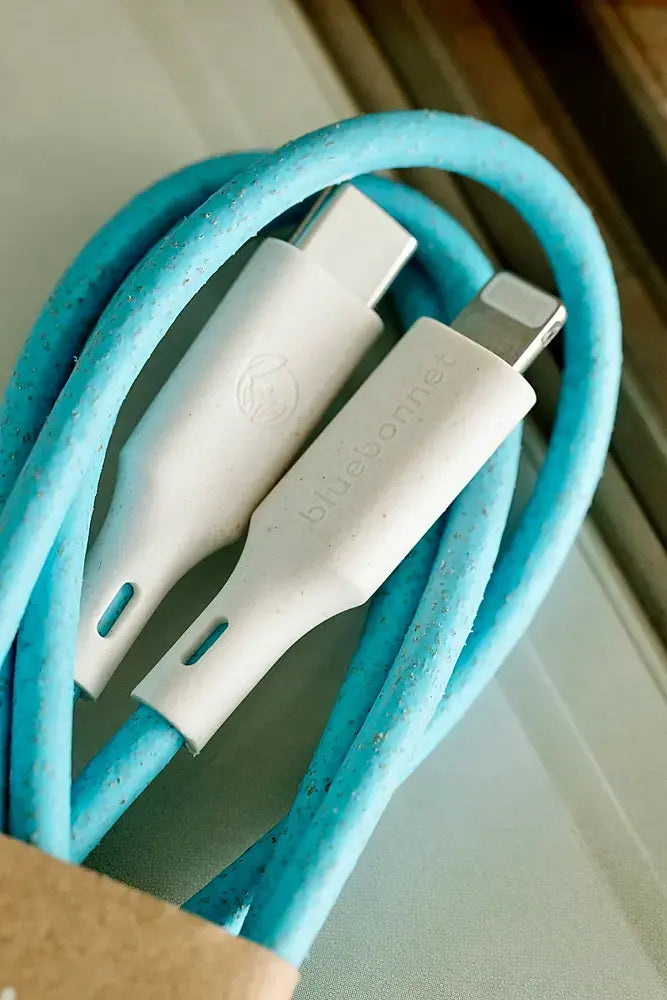 Bluebonnet - 4' USB-C to Lightning Fast Charging Cable, Connects Perfectly, Sleak Design - Blue