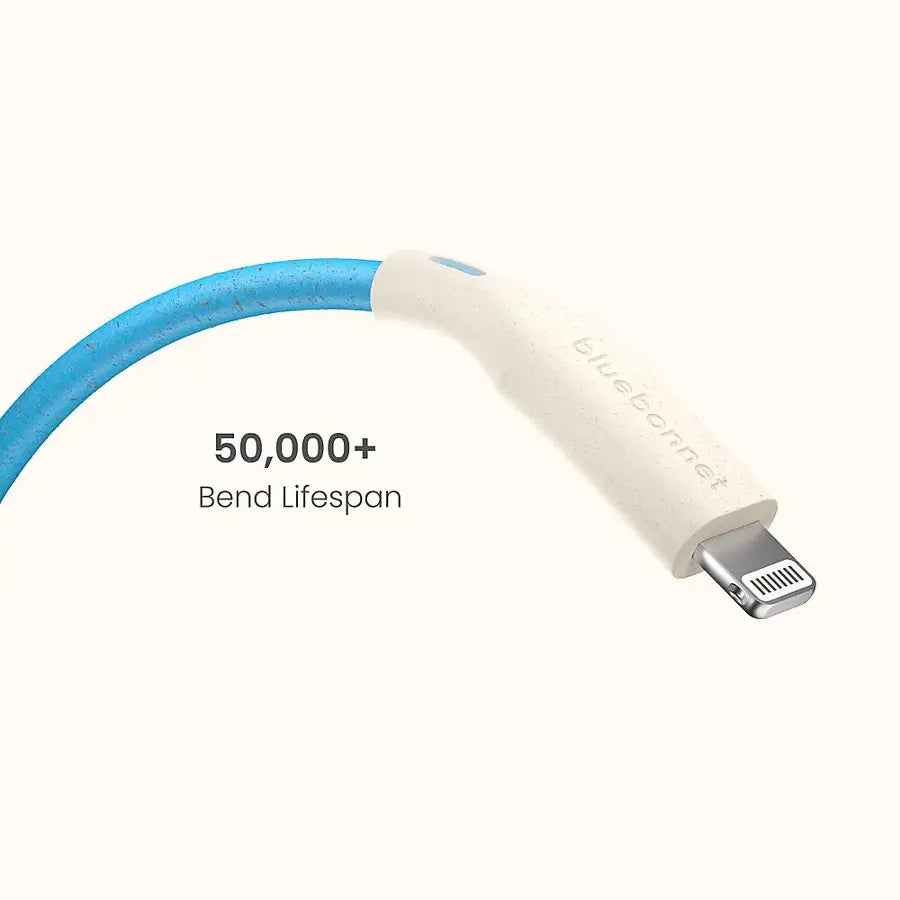 Bluebonnet - 4' USB-C to Lightning Fast Charging Cable, Connects Perfectly, Sleak Design - Blue