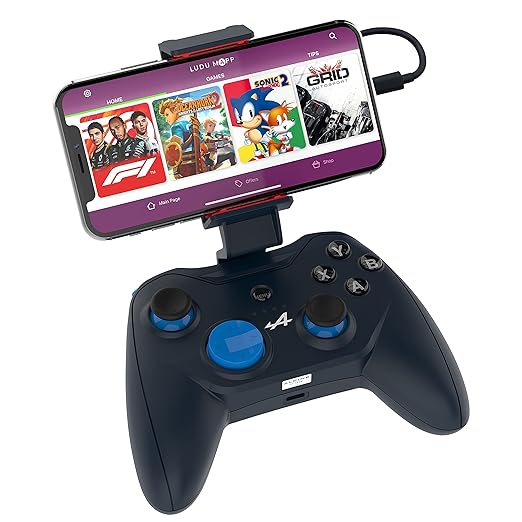 Mfi Certified Gamepad Controller for iOS iPhone   Licensed Alpine F1 Edition - Wired with L3 + R3 Buttons, Power Pass Through Charging, 8 Way D-Pad, and redesigned ZeroG Mobile Device