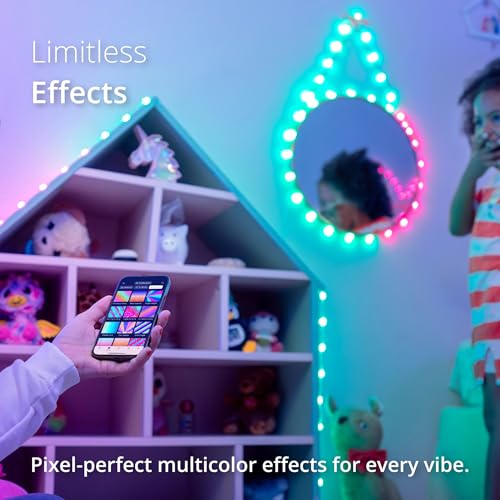 Twinkly Strings USB-C Heart 100 LED, Heart-Shaped LED Light String, RGB Multicolor LED Lights, Valentine's Day Lights, Compatible with Alexa, Google Home, USB-C Power, Transparent Wire, 19.7ft