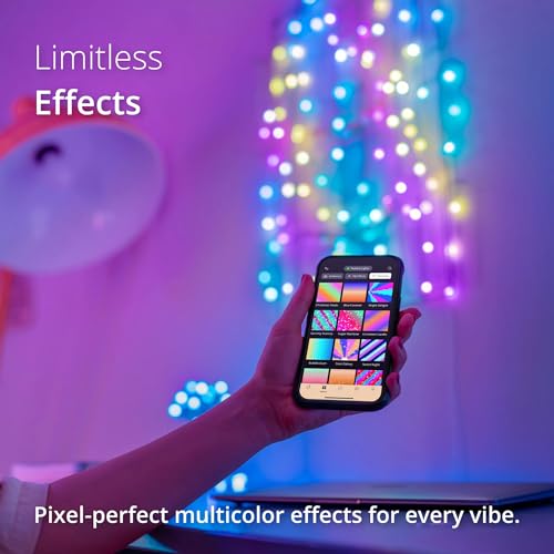 Twinkly Strings USB-C Star 200 LED, Star-Shaped LED Light String, RGB Multicolor LED Lights, Valentine's Day Lights, Compatible with Alexa, Google Home, USB-C Power, Green Wire, 39.4ft