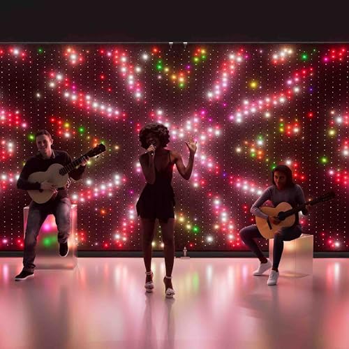 Twinkly Lightwall 8x8ft, LED Panel Smart, Multicolor LED Lights, DJ Lights and Music Rhythm Show, App Mapping, 20 Customizable Presets, Aluminum Frame and Transport Trolley Included