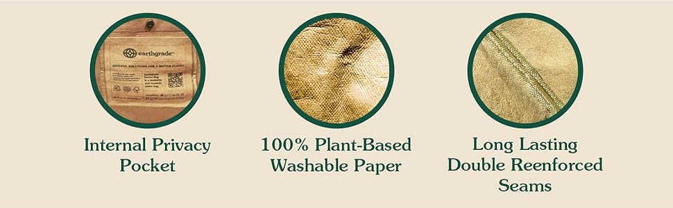 Reusable Grocery Bag   Large Sustainable Washable Paper Tote with Reinforced Seams. Foldable and Durable.