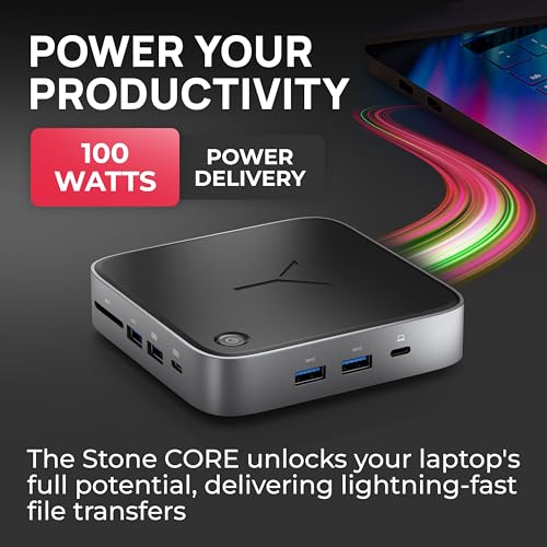 Brydge Stone CORE Powered Charging Docking Station 10 Ports Dual Monitor Docking Station