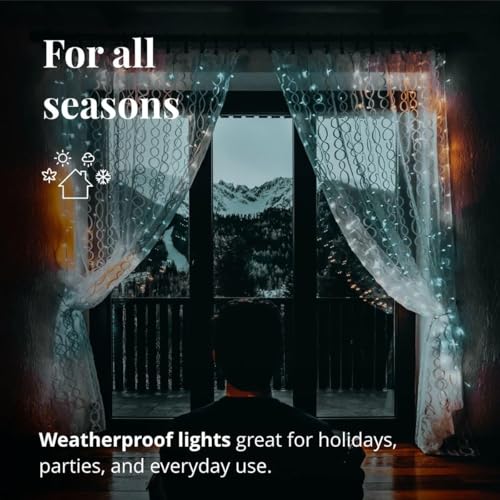 Twinkly Christmas Curtain Lights 210 RGB+W LEDs - App-Controlled, Indoor & Outdoor Use, Compatible with Google Assistant, Amazon Alexa, Apple HomeKit, Bluetooth & WiFi Connectivity Ecomm Packaging