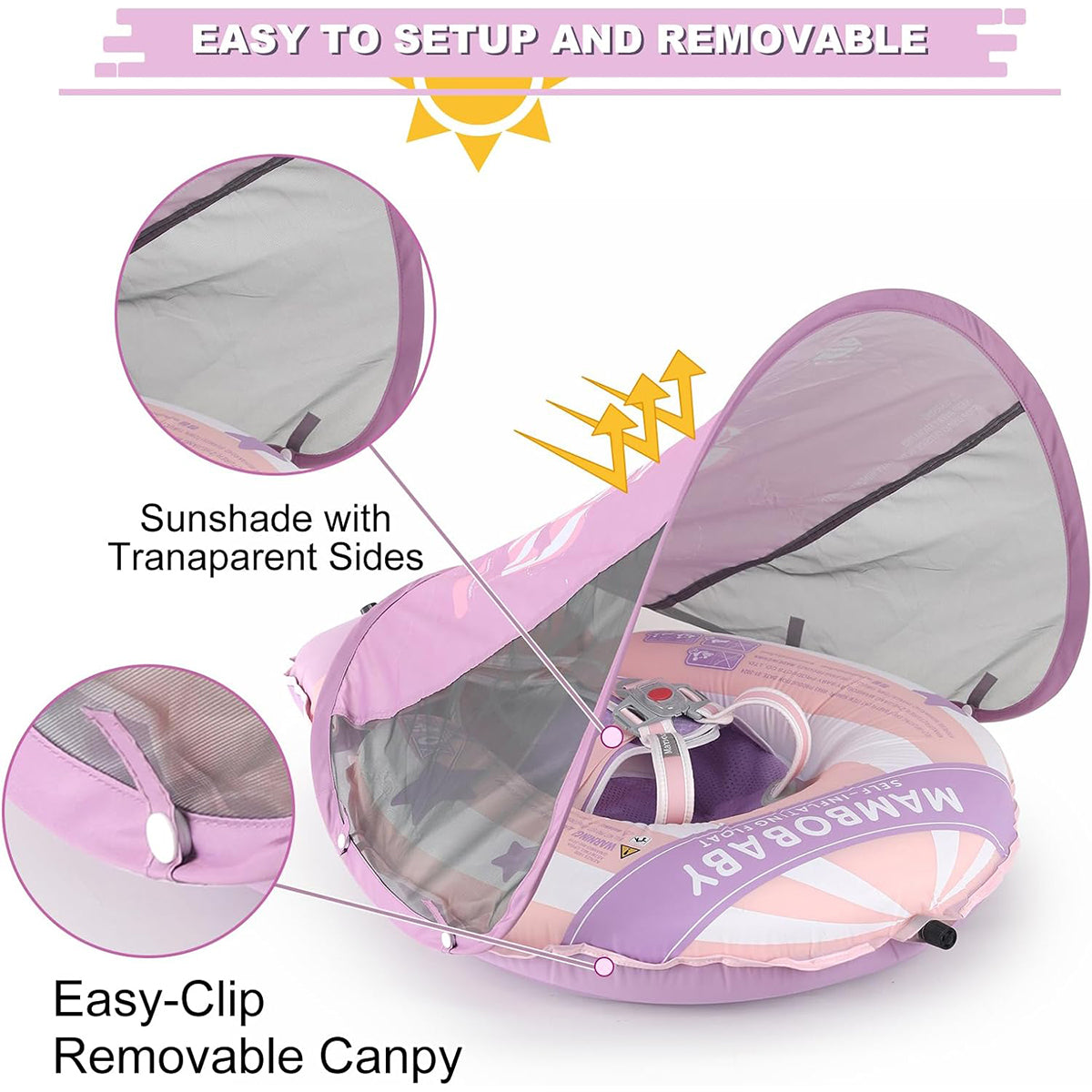 Mambobaby Float - Light Traveler - Hot Air Balloon Pink