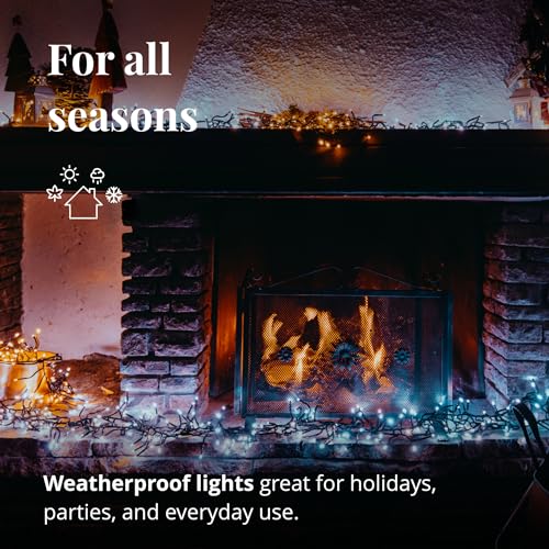 Twinkly Cluster 19.7ft White, Dense String of 400 LED Lights, in- and Outdoor Smart Multicolor LED Lights, Compatible with Alexa and Google Home, Gaming, IP44, App Mapping, Green Wire
