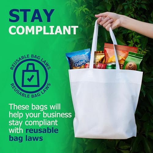 90 Pack Non-Woven Heavy-Duty Reusable Reusable Shopping Bags with Handles - Grocery Bags Bulk