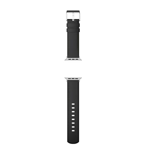 MobyFox Leather Watch Band - compatible Apple Watch Band for iWatch Series 10 9 Ultra 8 7 6 5 4 3 2 1 SE - (Black)