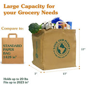Reusable Grocery Bag   Large Sustainable Washable Paper Tote with Reinforced Seams. Foldable and Durable.