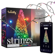 Twinkly Strings 600 LED RGB, Including White, LED Light String, Smart Multicolor LED Lights, Christmas Lights, Mappable LEDs, IP44, Green Wire, Packaging May Vary, 157.5ft