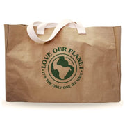 Reusable Grocery Bag   Large Sustainable Washable Paper Tote with Reinforced Seams. Foldable and Durable.