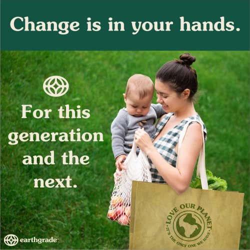Reusable Grocery Bag   Large Sustainable Washable Paper Tote with Reinforced Seams. Foldable and Durable.