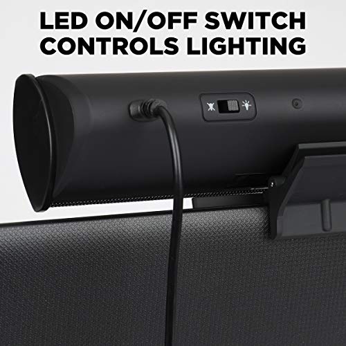 GOgroove SonaVERSE LED Speaker for Laptop Computer - USB Powered Clip-On Sound Bar with Mini Portable External Speaker Design for Monitor, Back Switch for Power - Audio Input and Power
