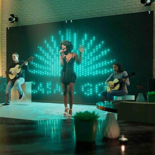 Twinkly Lightwall 8x8ft, LED Panel Smart, Multicolor LED Lights, DJ Lights and Music Rhythm Show, App Mapping, 20 Customizable Presets, Aluminum Frame and Transport Trolley Included