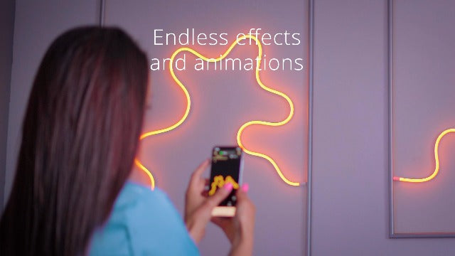 Twinkly Flex 7ft, LED Tube Multi Color, RGB LED Strip Flexible, Compatible with Alexa and Google Home, Gaming Lights, 16 M+ Colors, USB C Powered, App Mapping, White Wire