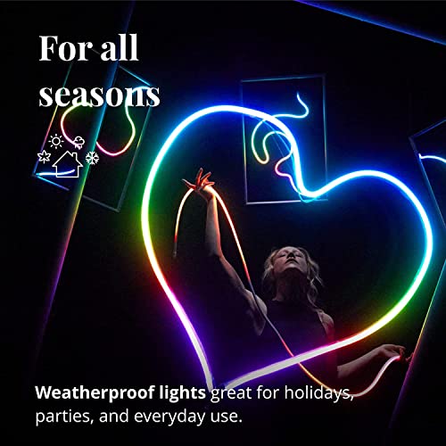 Twinkly Flex 10ft, LED Tube Multicolor, RGB LED Strip Flexible, Compatible with Alexa and Google Home, Gaming Lights, 16 M+ Colors, USB C Power, App Mapping, White Wire