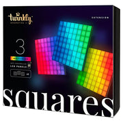 Twinkly Squares Extension Kit, RGB LED Panels Kit, Including 3 Extension Panels and Connection Cables, Compatible with HomeKit, Alexa and Google Home, Gaming Lights and Streaming, 16M+ Colors