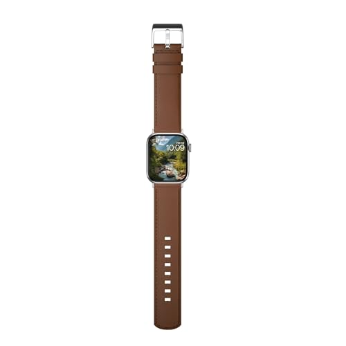MobyFox Leather Watch Band - compatible Apple Watch Band for iWatch Series 10 9 Ultra 8 7 6 5 4 3 2 1 SE - (Premium Brown)