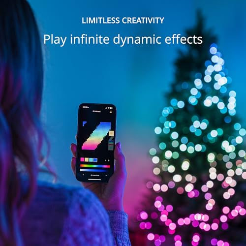 Twinkly Strings 600 LED RGB, Including White, LED Light String, Smart Multicolor LED Lights, Christmas Lights, Mappable LEDs, IP44, Green Wire, Packaging May Vary, 157.5ft